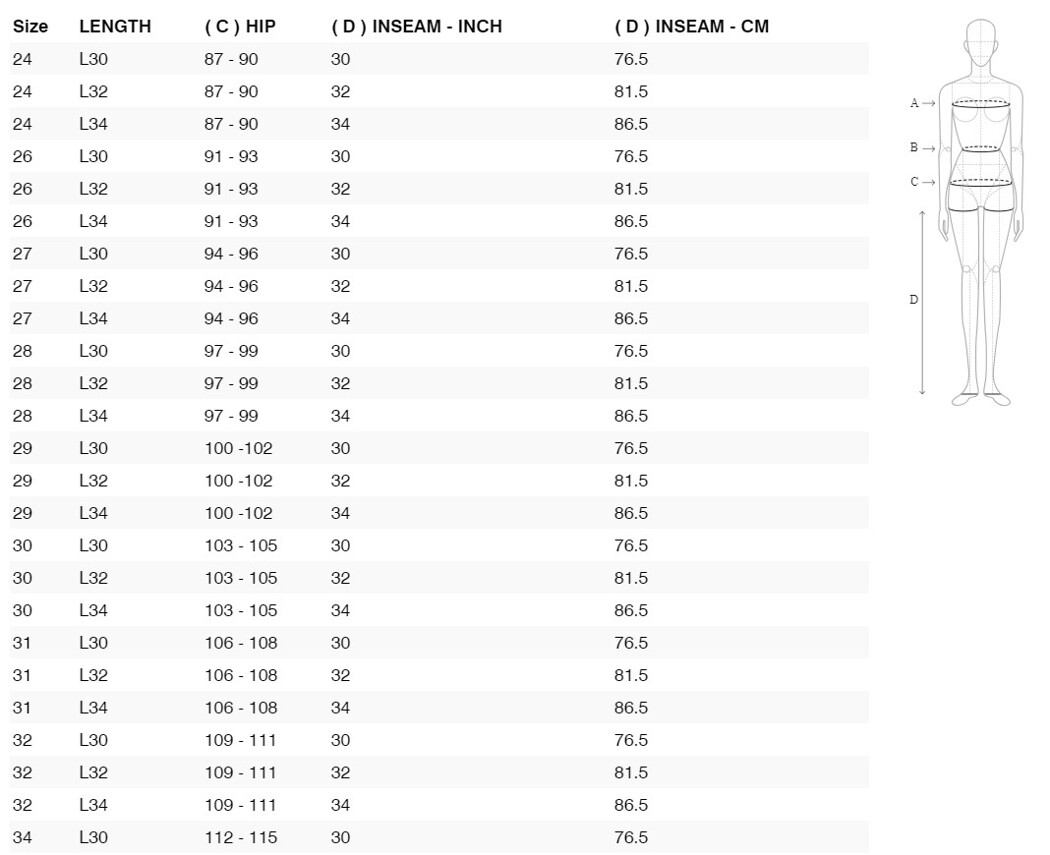 Foto: Size chart REV'IT!