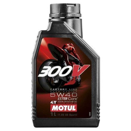 MOTUL 300V Factory Line Road Racing 4T Motorolie - 5W40 1L (10411)