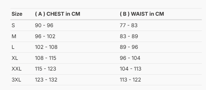 Foto: Size chart REV'IT!