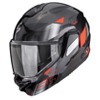 Foto: Exo-Tech II Drift Systeemhelm Zwart-Zilver-Rood