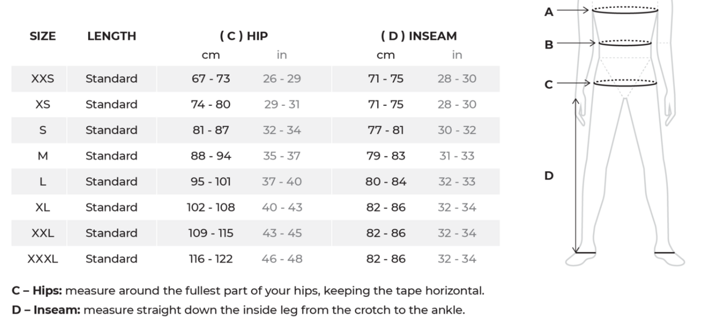 Foto: Size chart Pando Moto