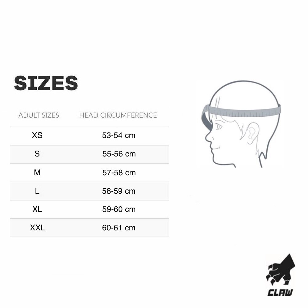 Foto: Size chart CLAW