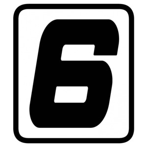 Foto: Sticker Cijfer  -6- (per Stuk)
