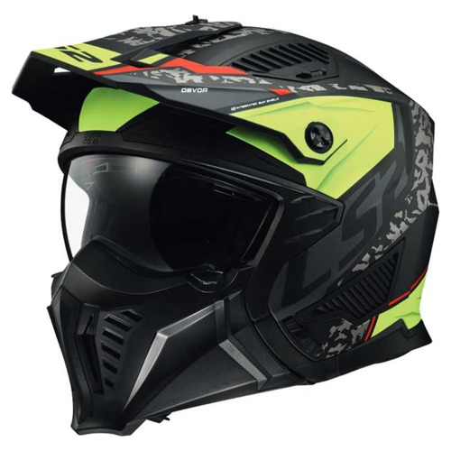 LS2 OF606 Drifter Devor Matt Black Fluo Yellow 06