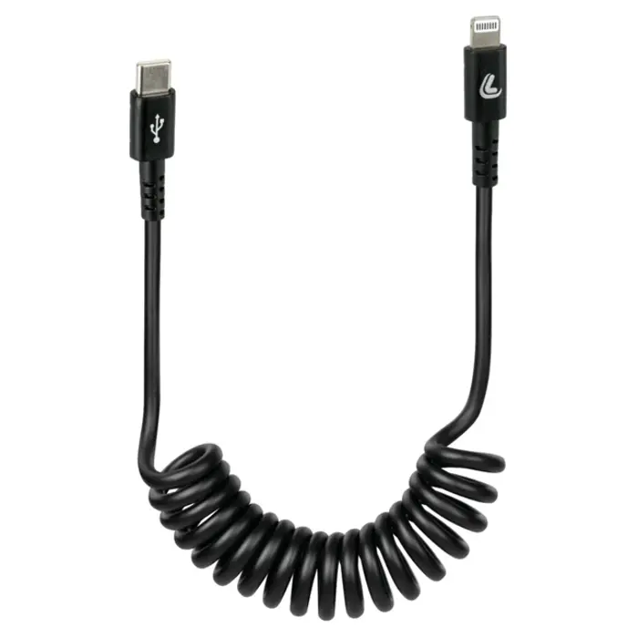 Foto: USB-C naar Lightning 8-pin spiraal oplaadkabel