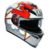 Foto: K3 SV E2205 MULTI MPLK BUBBLE Integraalhelm Wit-Grijs-Rood