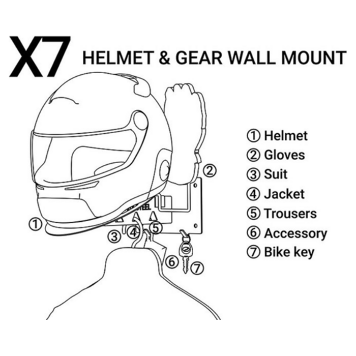 Foto: X7 Helm En Kleding Wall Mount