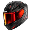 Foto: D-Skwal 3 Blast-R Mat Integraalhelm Zwart-Antraciet-Rood