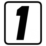 Sticker Cijfer  -1- (per stuk)