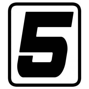 Foto: Sticker Cijfer  -5- (per Stuk)