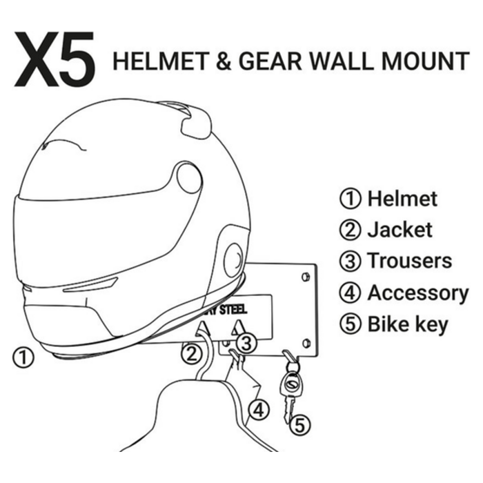 Foto: X5 Helm En Kleding Wall Mount