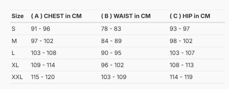 Foto: Size chart REV'IT!